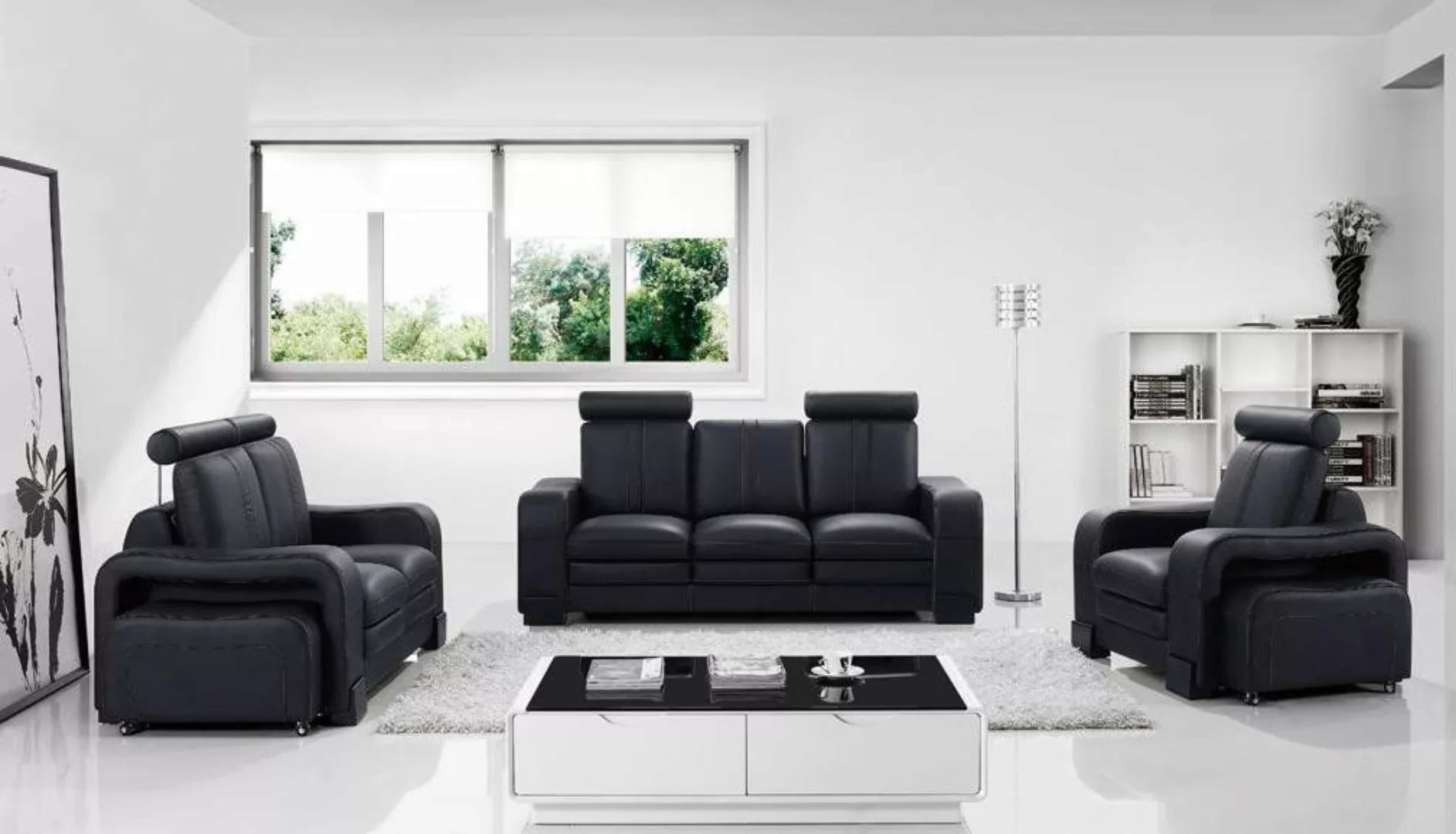 Xlmoebel Sofa 3-Sitzer Sofa Set mit 2 Sesseln - Modernes Design Polstermöbe günstig online kaufen