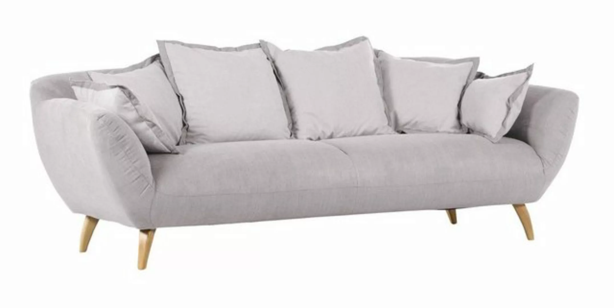 Gutmann Factory Big-Sofa MOCCA, Hellgrau, Webstoffbezug, Holzfüße, mit Kiss günstig online kaufen