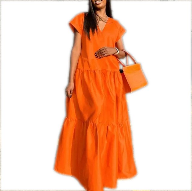KIKI A-Linien-Kleid Damen Sommermode Sexy Kurzarmkleider Lange Kleider günstig online kaufen