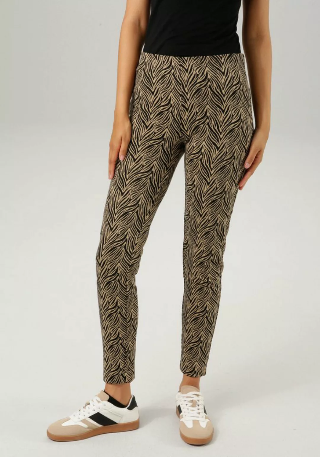 Aniston CASUAL Leggings, im Zebra-Look oder Karo-Dessin - chic sind beide - günstig online kaufen