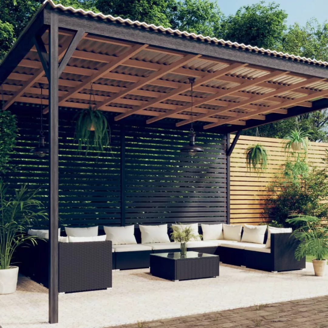 Vidaxl 11-tlg. Garten-lounge-set Mit Kissen Poly Rattan Schwarz günstig online kaufen