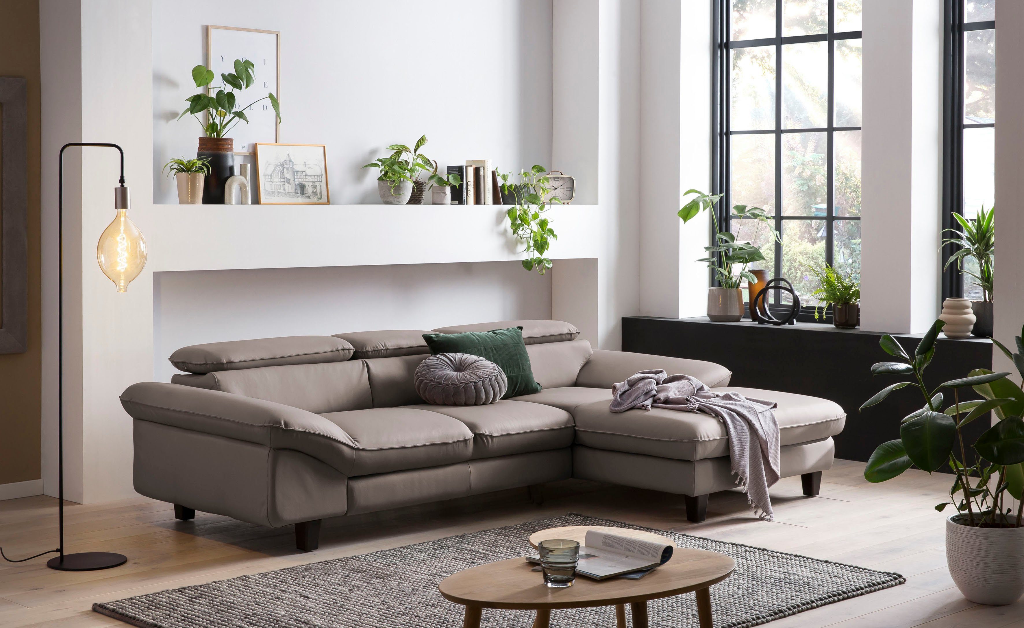 Home affaire Ecksofa "Pilot L-Form", mit Kopfteilverstellung, wahlweise mit günstig online kaufen