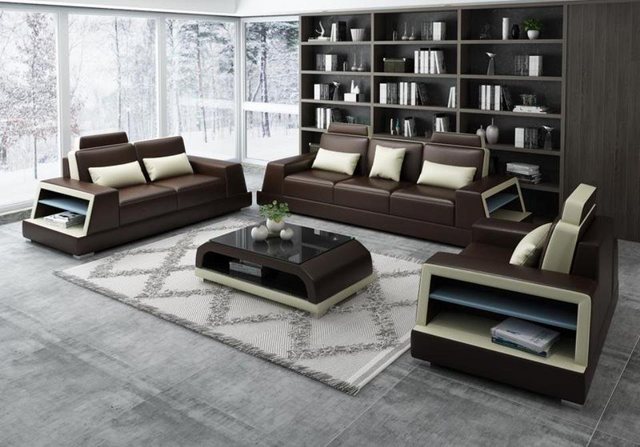 JVmoebel Sofa Sofagarnitur Couch Sofa Sitz Garnitur 3+2+1 Komplett Set Mode günstig online kaufen