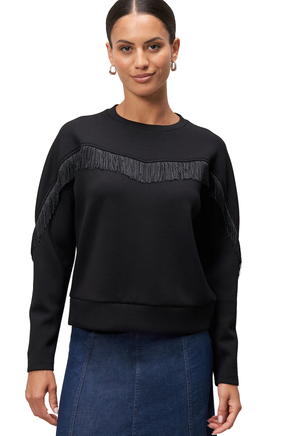 Zero Sweatshirt "zero Damen Sweatshirt mit Fransen", Fransen günstig online kaufen
