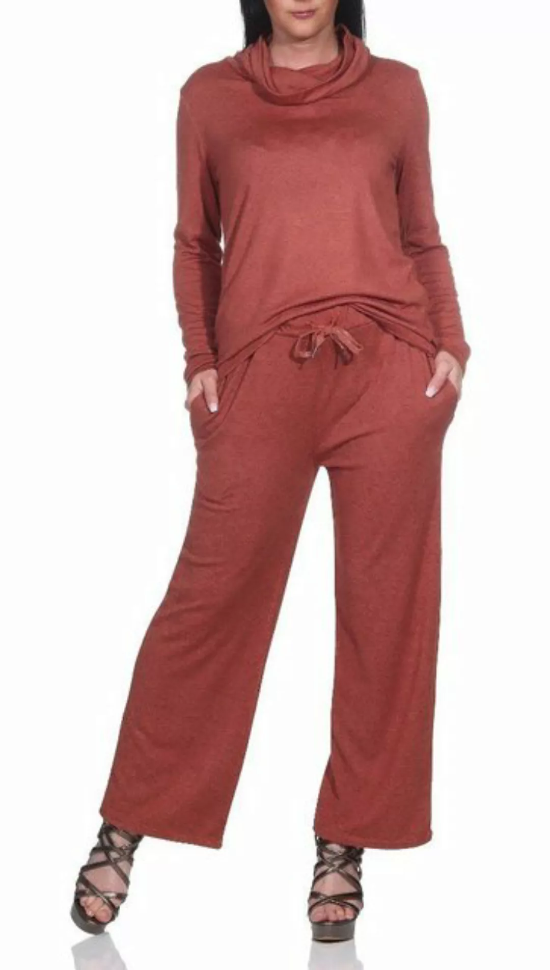 Mississhop Wollpullover Damen Wolle Hose Strickanzug Strickset Pullover Run günstig online kaufen