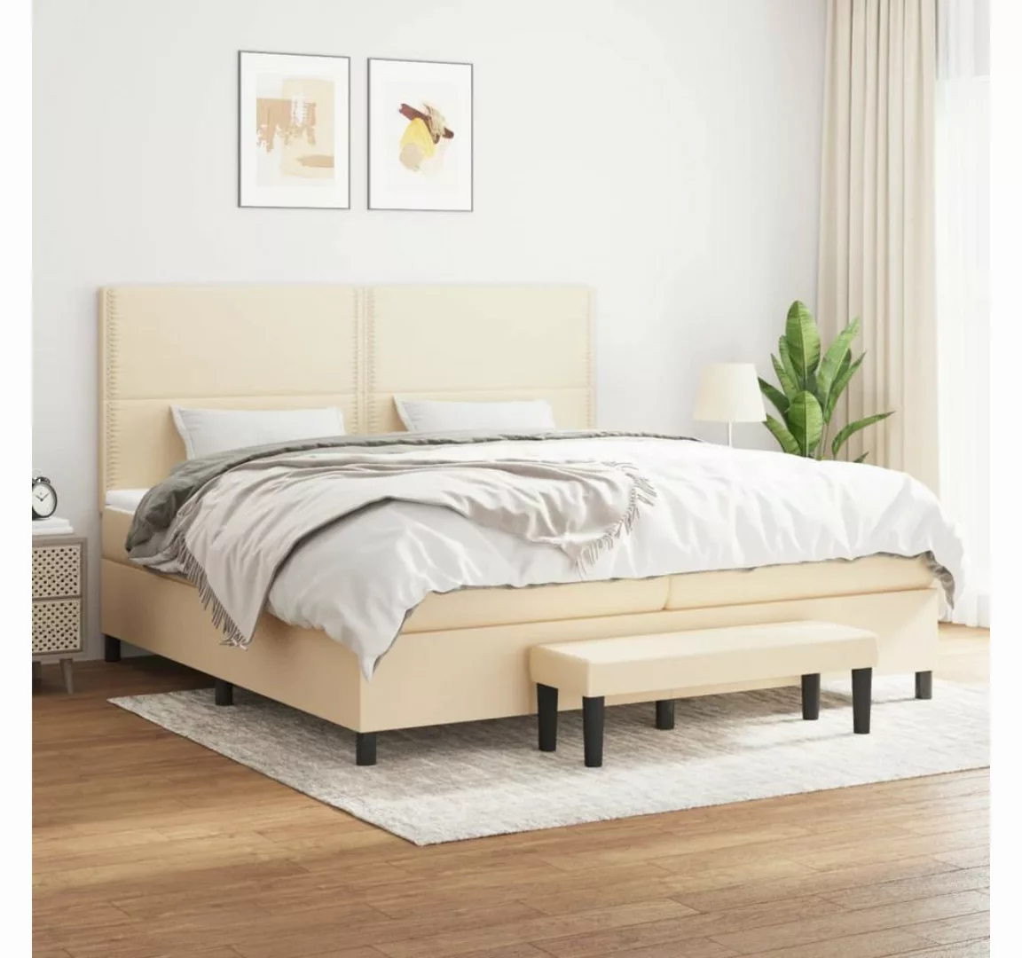 vidaXL Boxspringbett Boxspringbett mit Matratze und Fusshocker Stoff (200 x günstig online kaufen