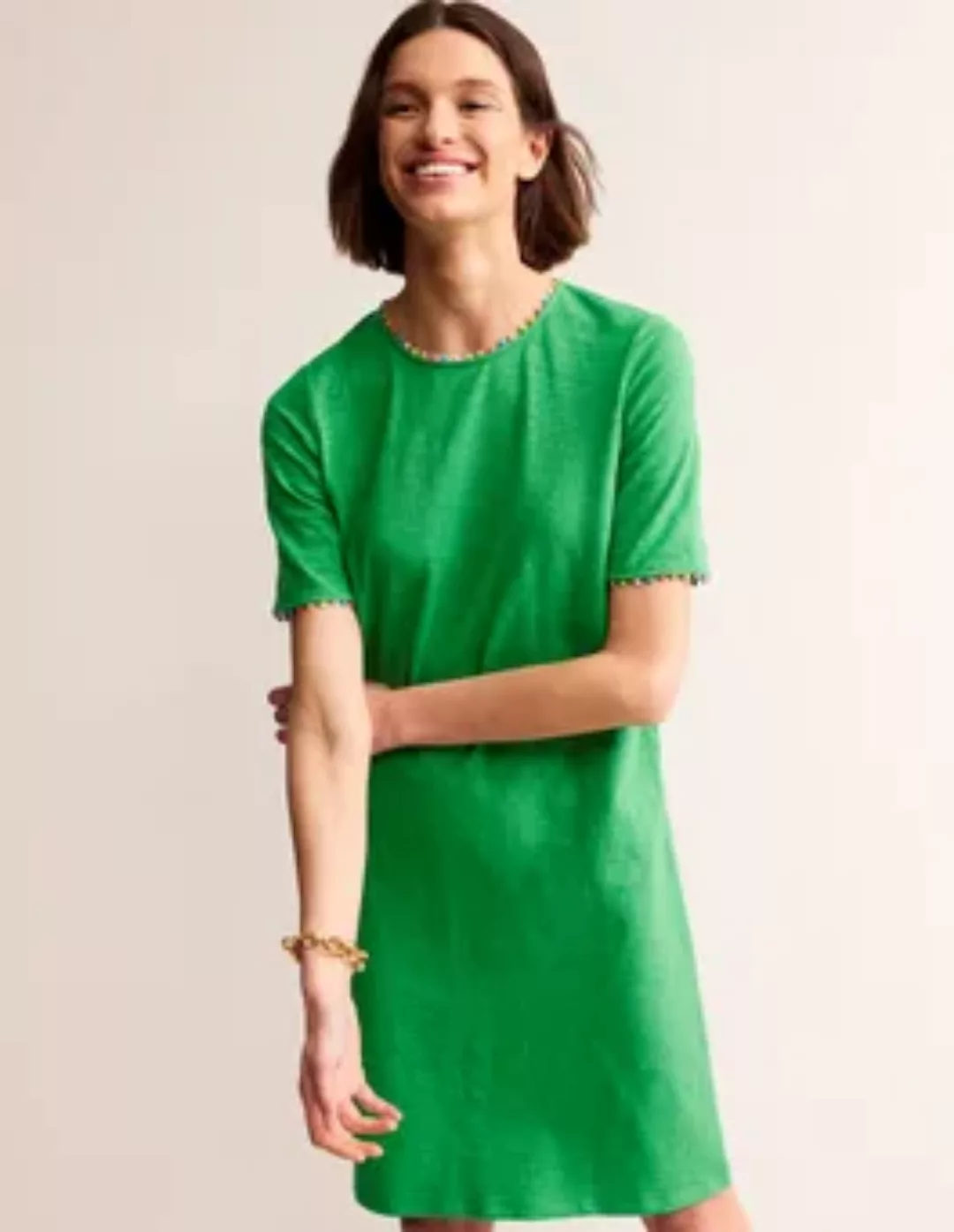Ali Kleid mit Pompomborten Damen Boden, Grünes Tamburin günstig online kaufen