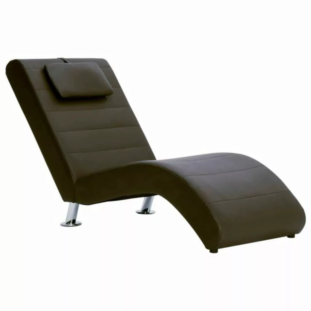 Chaiselongue Mit Kissen Braun Kunstleder günstig online kaufen