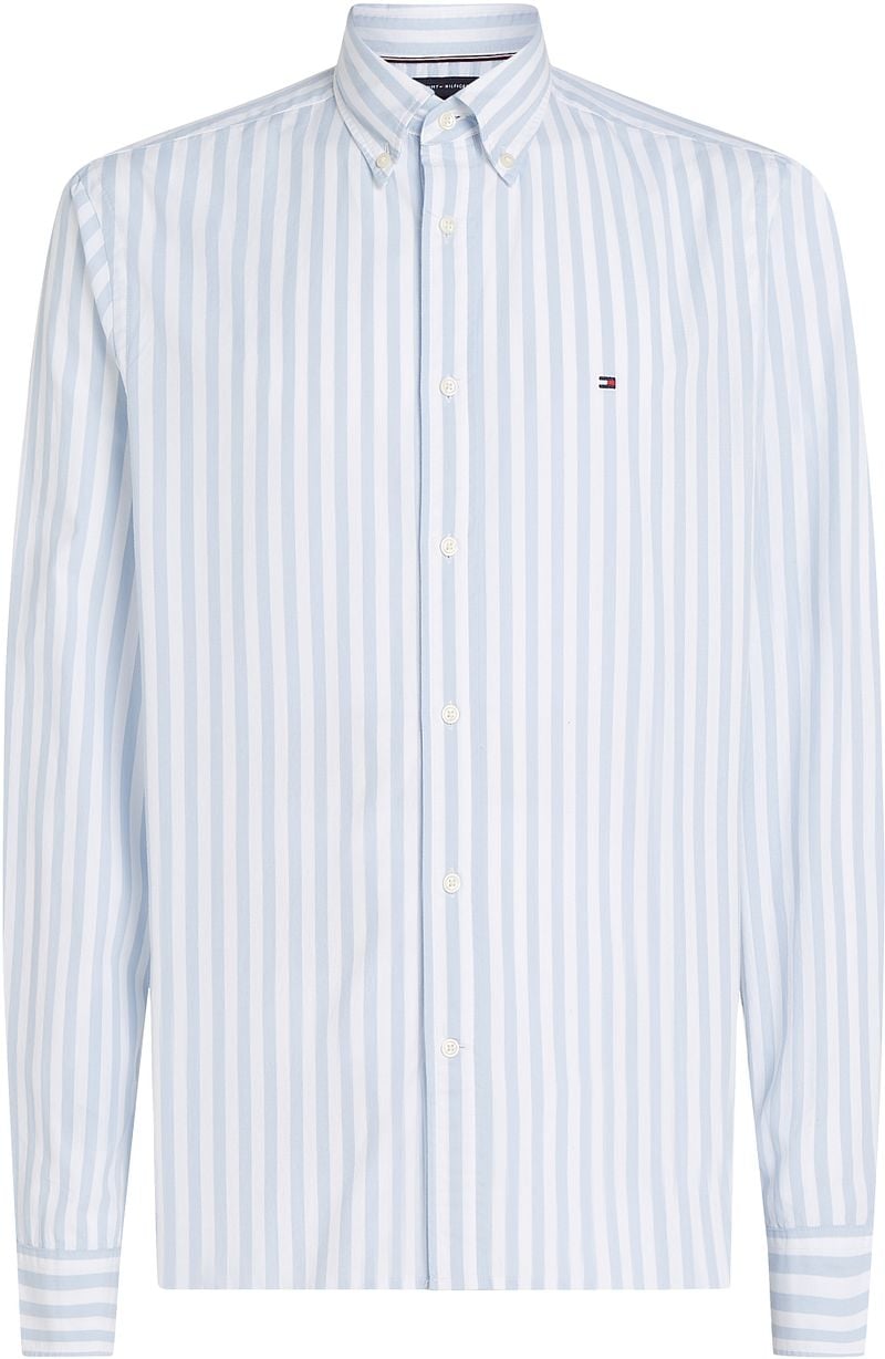 Tommy Hilfiger Poplin Hemd Streifen Hellblau - Größe XL günstig online kaufen