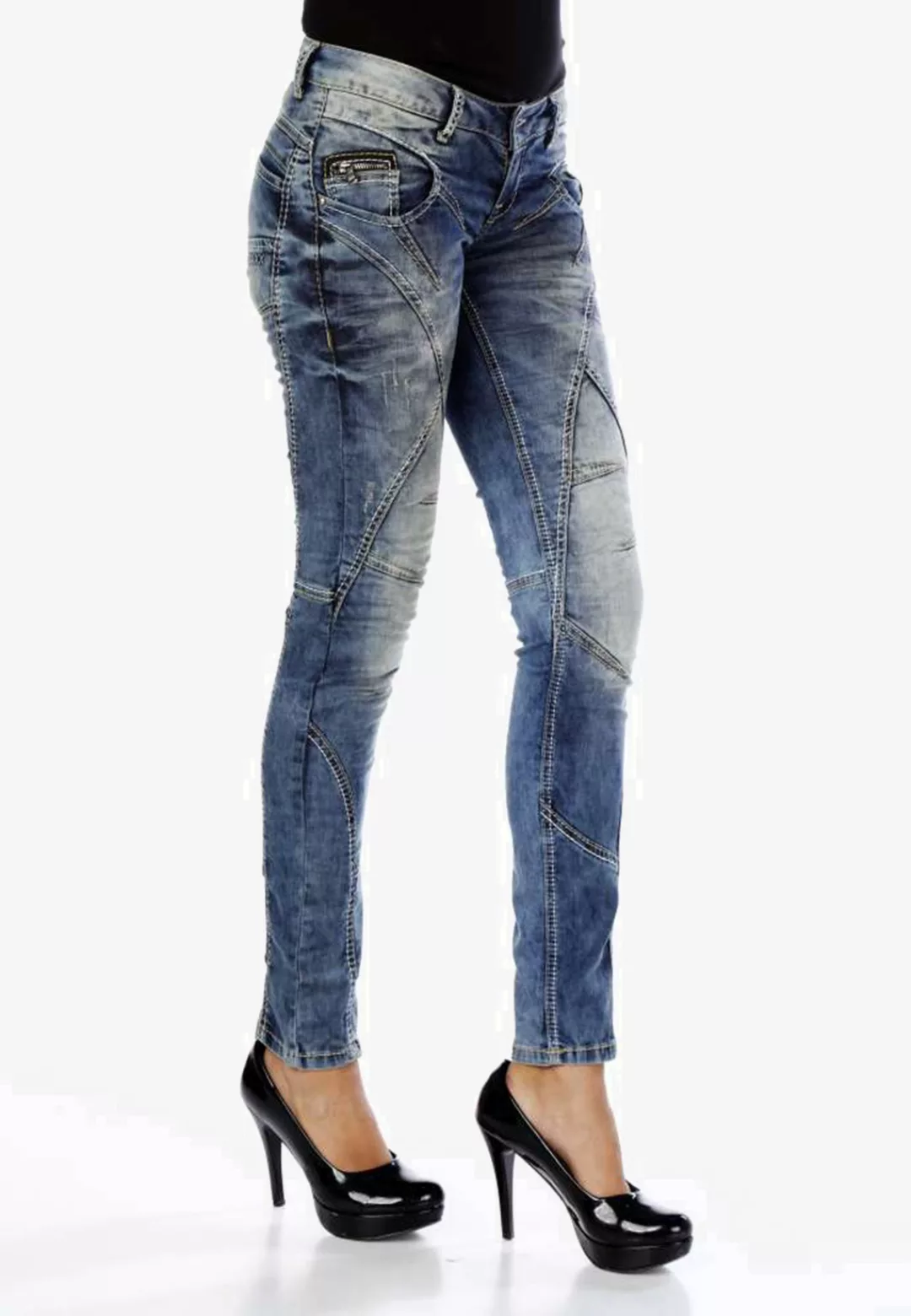 Cipo & Baxx Slim-fit-Jeans, mit Ziernähten in Straight Fİt günstig online kaufen