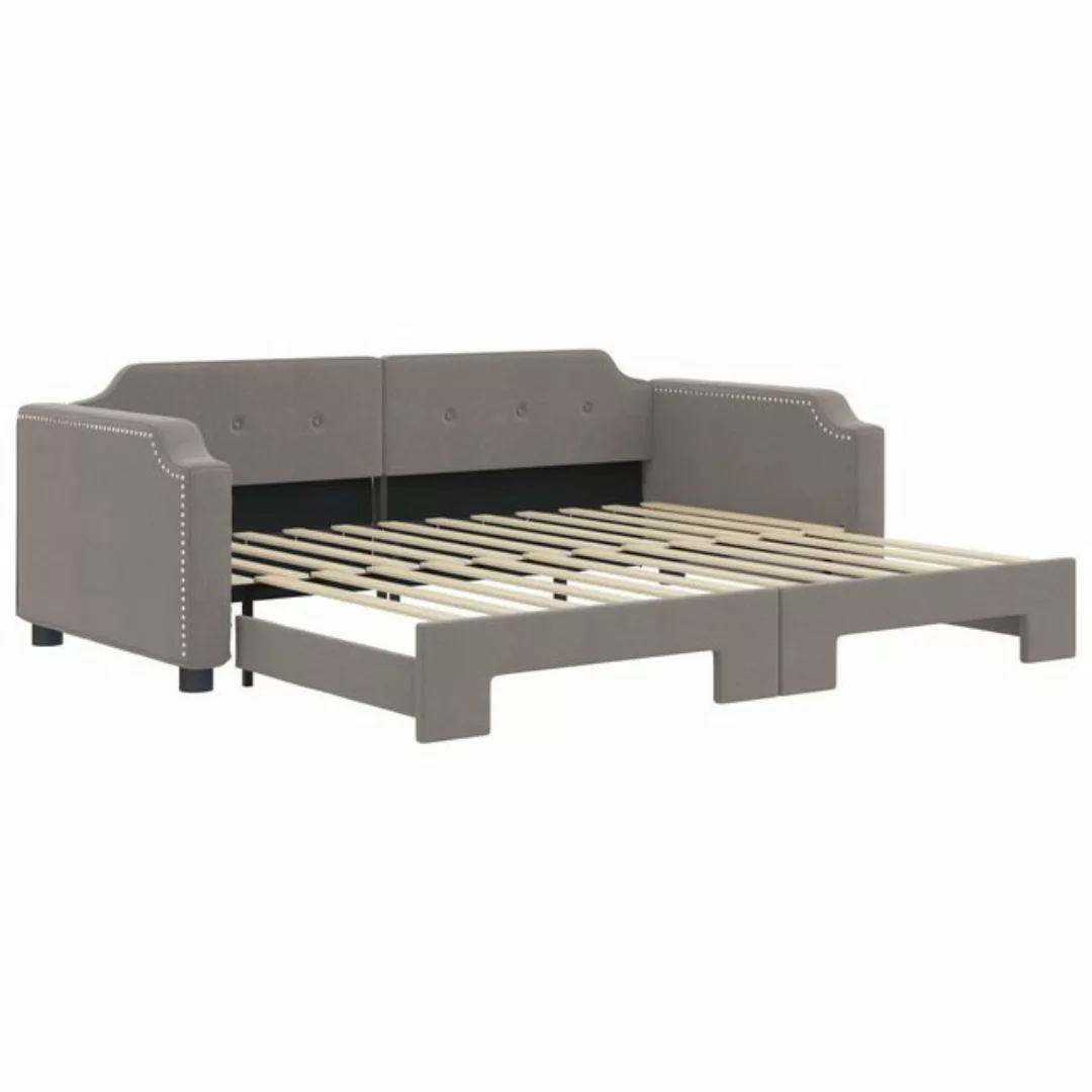 vidaXL Gästebett Gästebett Tagesbett Ausziehbar Taupe 100x200 cm Stoff Bett günstig online kaufen