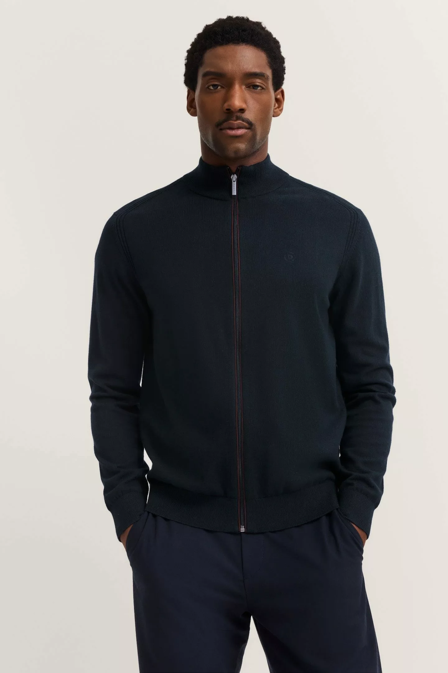 bugatti Strickjacke Regular Fit mit Reißverschluss günstig online kaufen