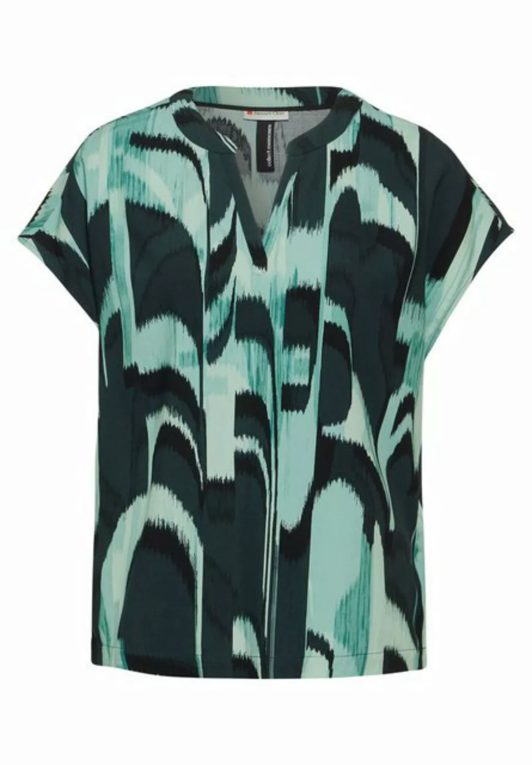 STREET ONE Blusentop LTD QR printed Shirtblouse w s, hunter green günstig online kaufen