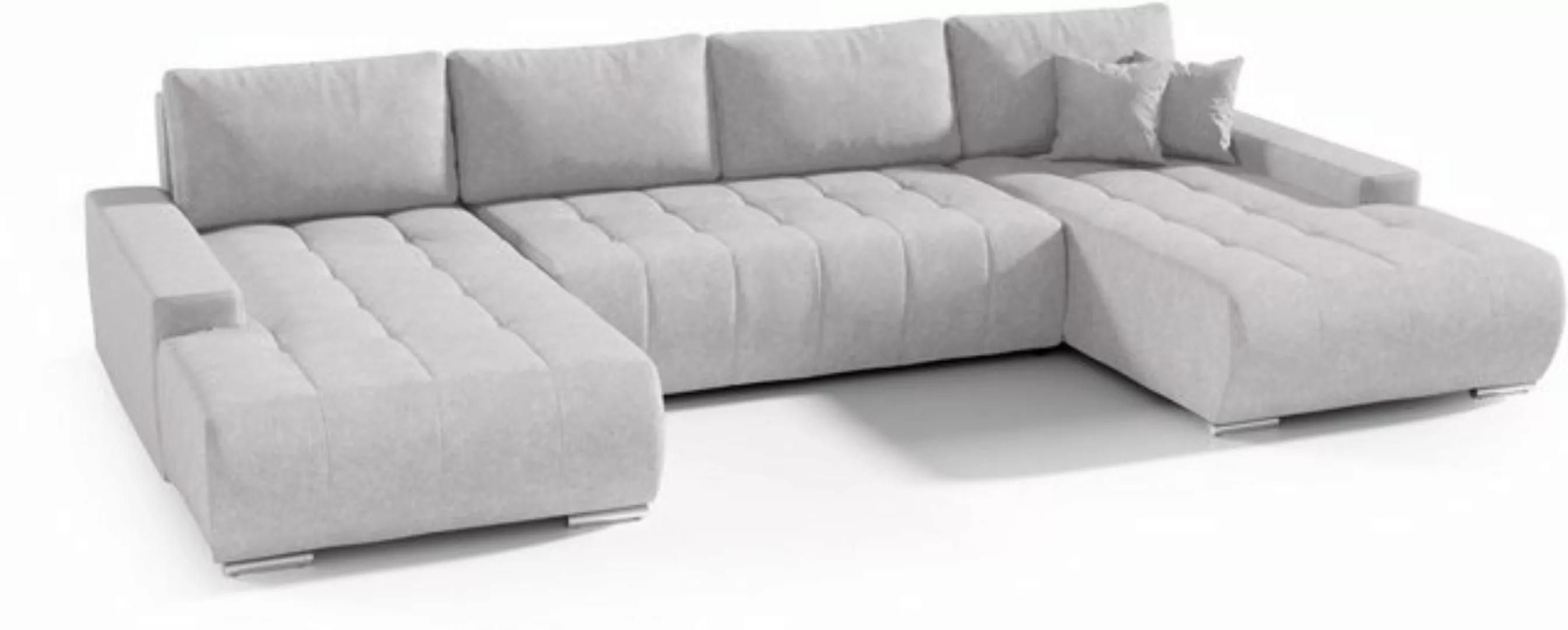 Compleo Ecksofa mit Schlaffunktion aus Velourstoff MONA, mit Bettkasten, U- günstig online kaufen