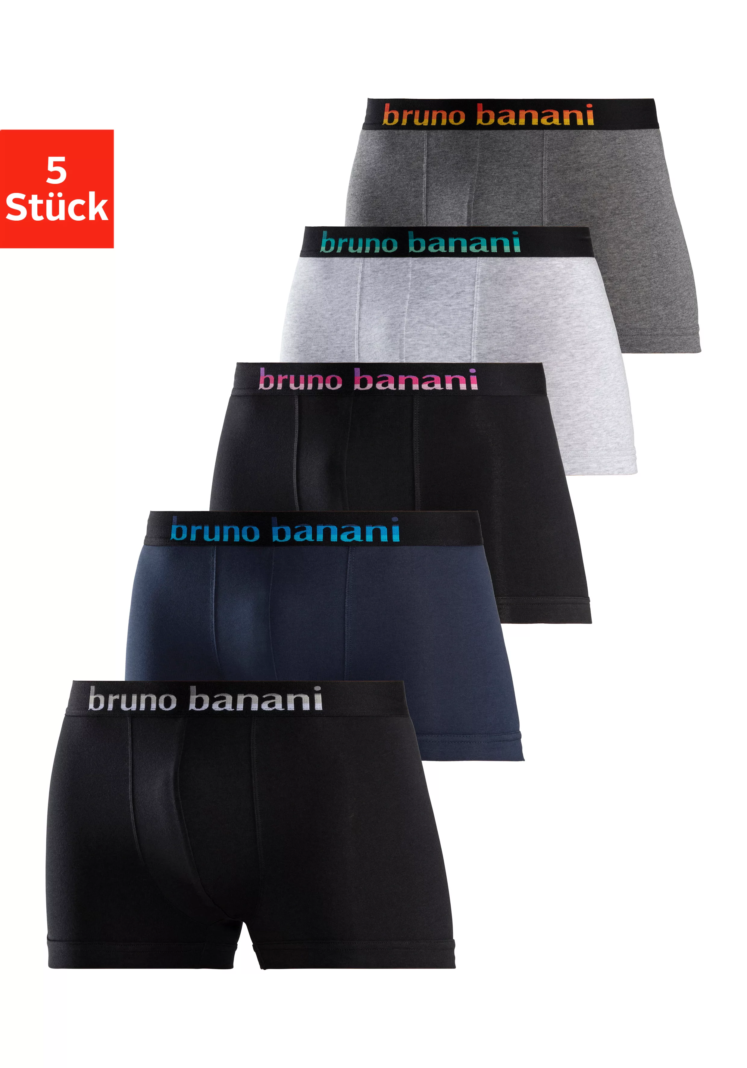 Bruno Banani Boxer, (Packung, 5 St.), mit Streifen Logo Webbund günstig online kaufen