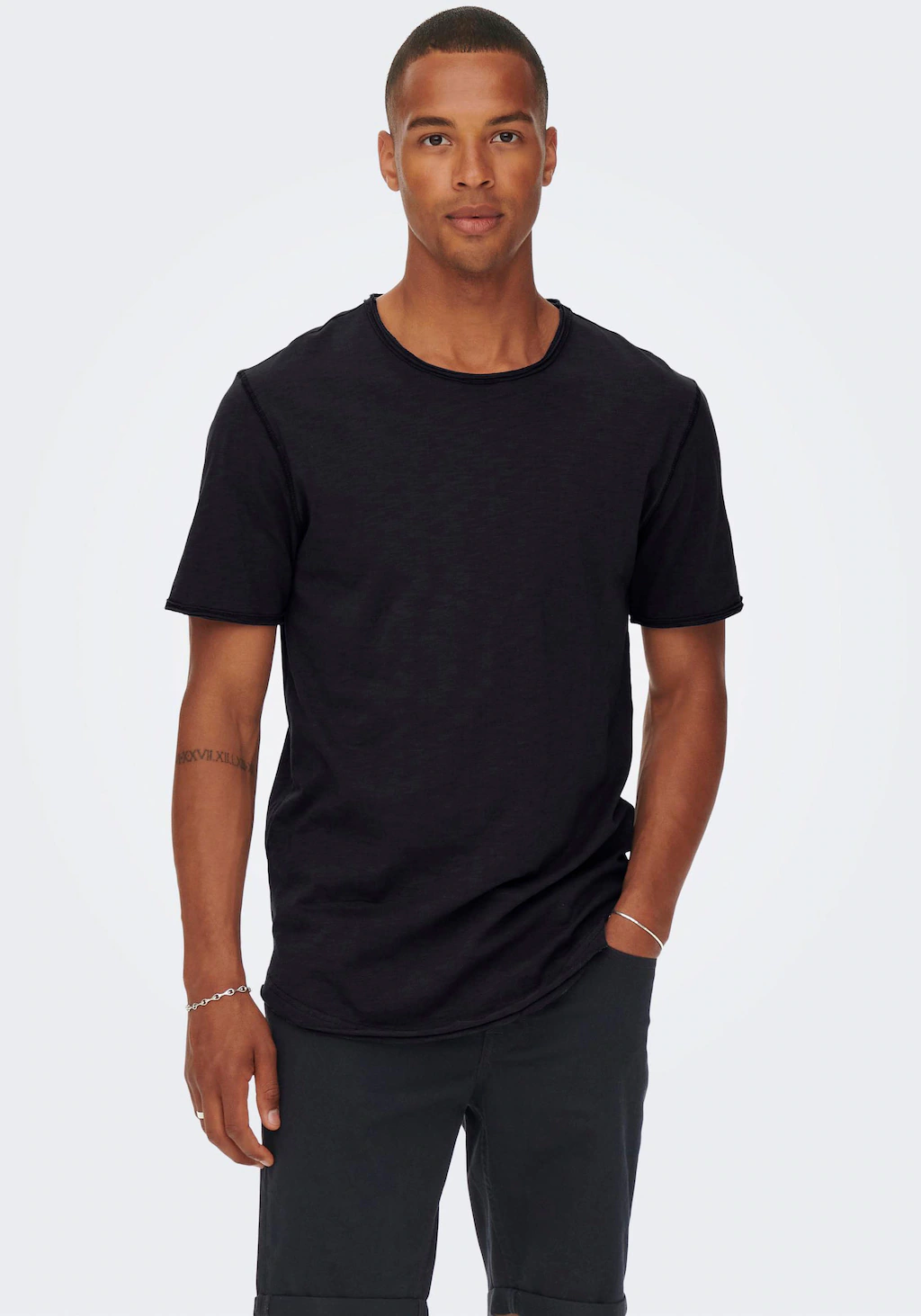 Only & Sons Herren Rundhals T-Shirt ONSBENNE LONGY - Regular Fit günstig online kaufen