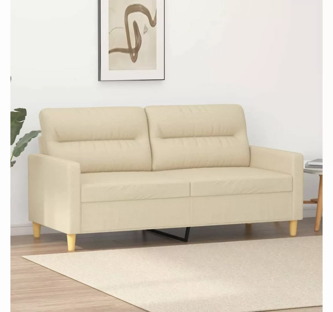 vidaXL Sofa, 2-Sitzer-Sofa Creme 140 cm Stoff günstig online kaufen