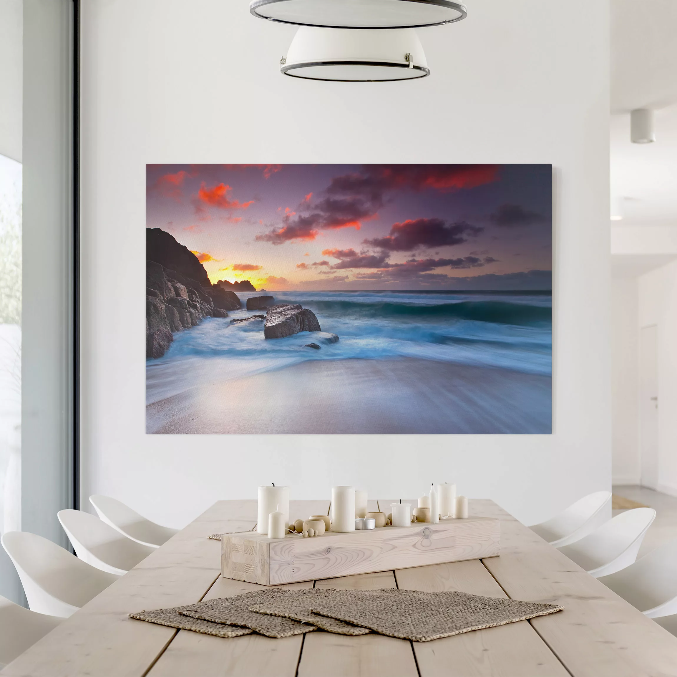 Leinwandbild Strand - Querformat Am Meer in Cornwall günstig online kaufen