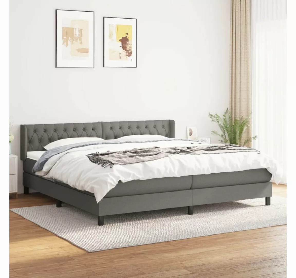 vidaXL Boxspringbett Boxspringbett mit Matratze Dunkelgrau 200x200 cm Stoff günstig online kaufen