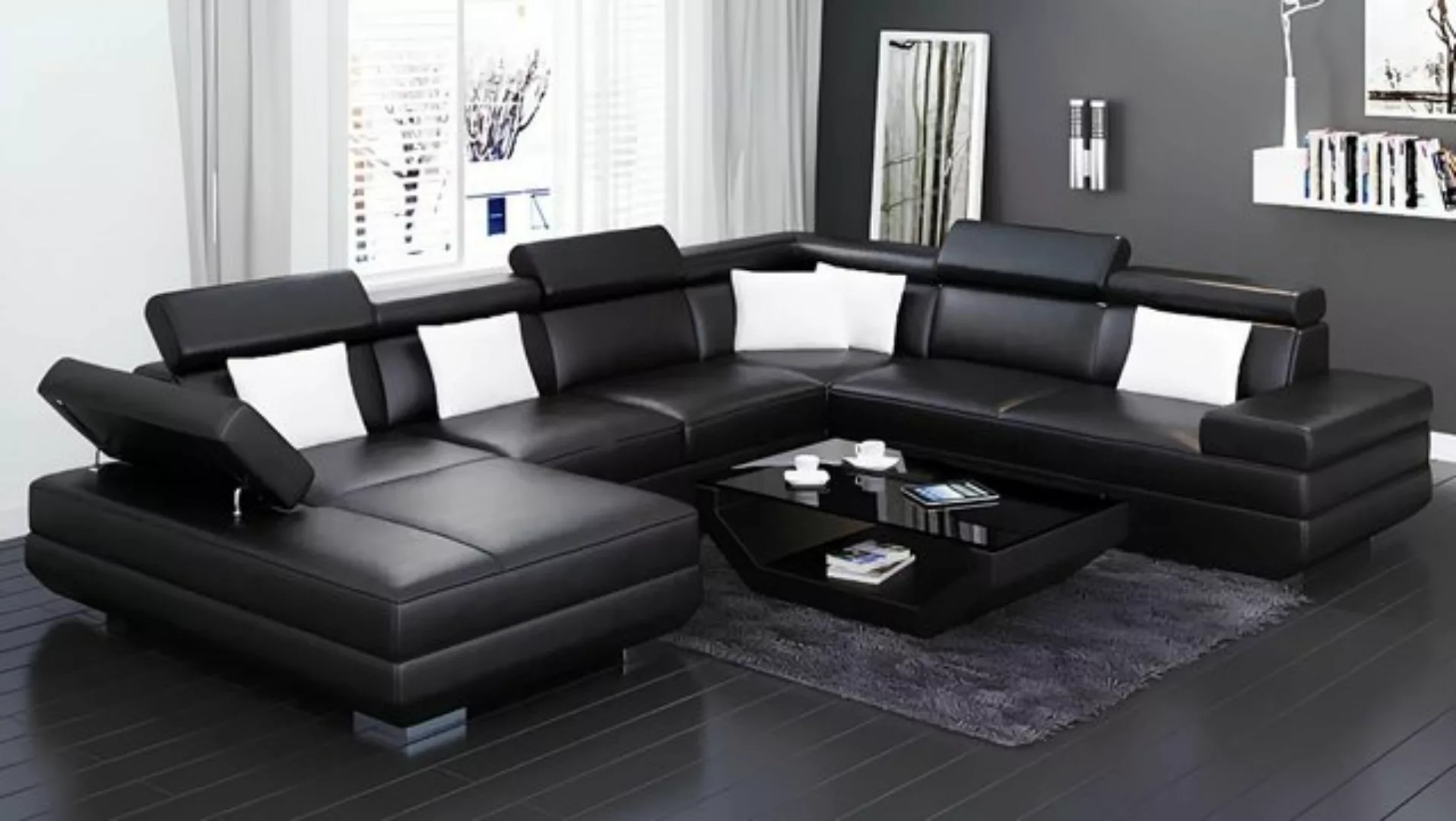 Xlmoebel Ecksofa Ecksofa Wohnzimmer Design Moderne Eckcouch Lederpolster Co günstig online kaufen