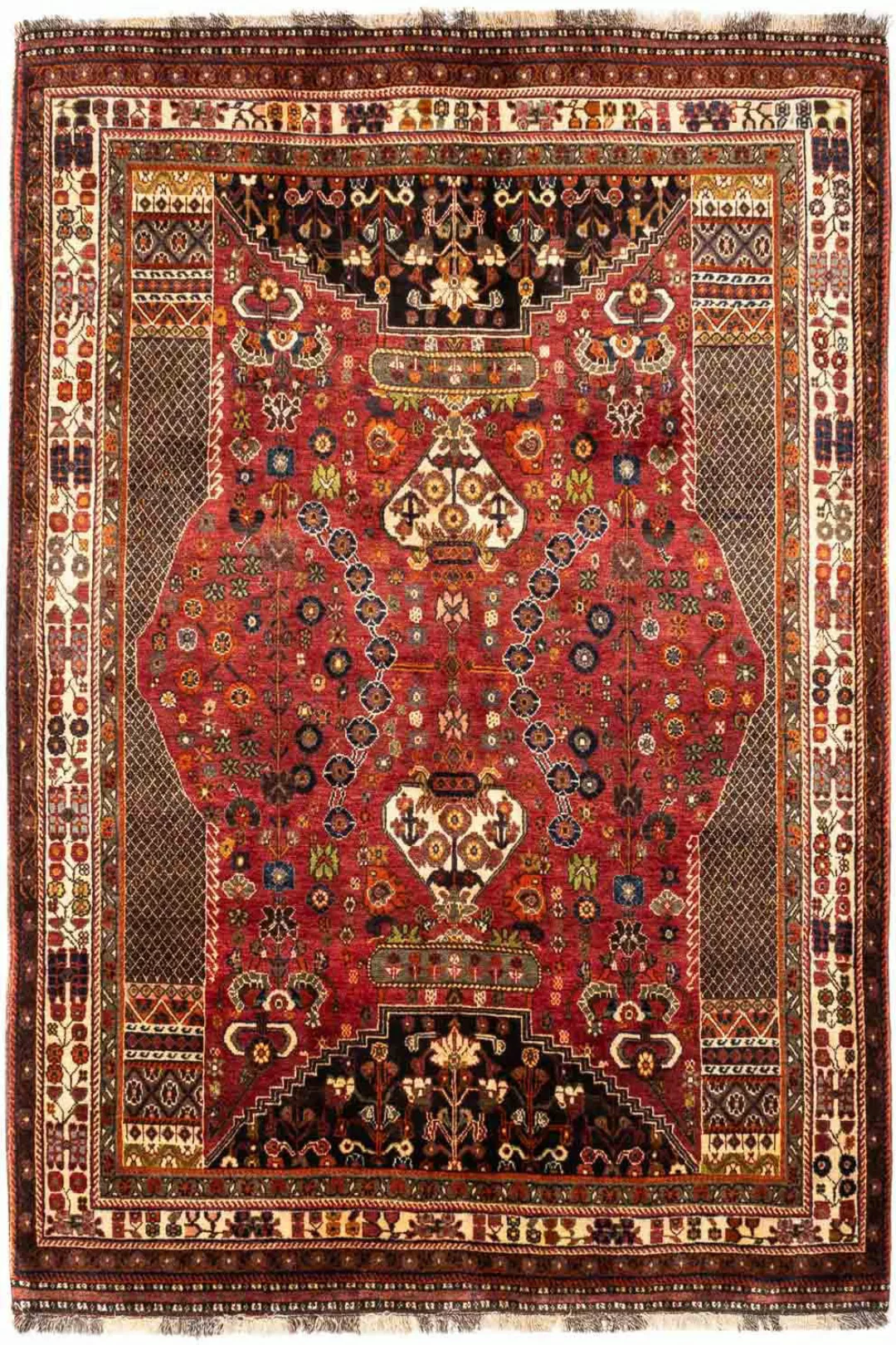 morgenland Wollteppich »Shiraz Medaillon 243 x 174 cm«, rechteckig, 1 mm Hö günstig online kaufen