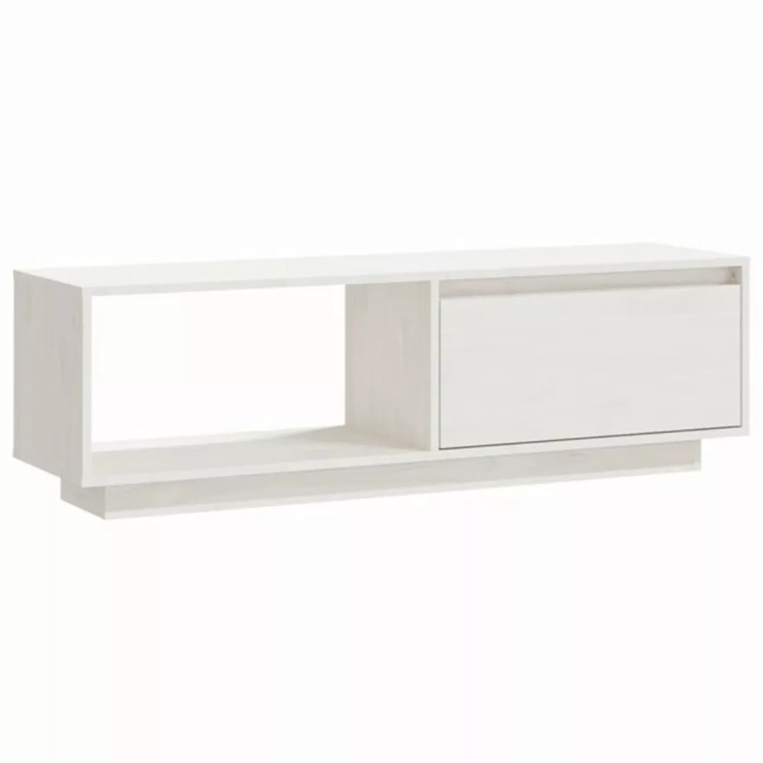 furnicato TV-Schrank Weiß 110x30x33,5 cm Massivholz Kiefer (1-St) günstig online kaufen