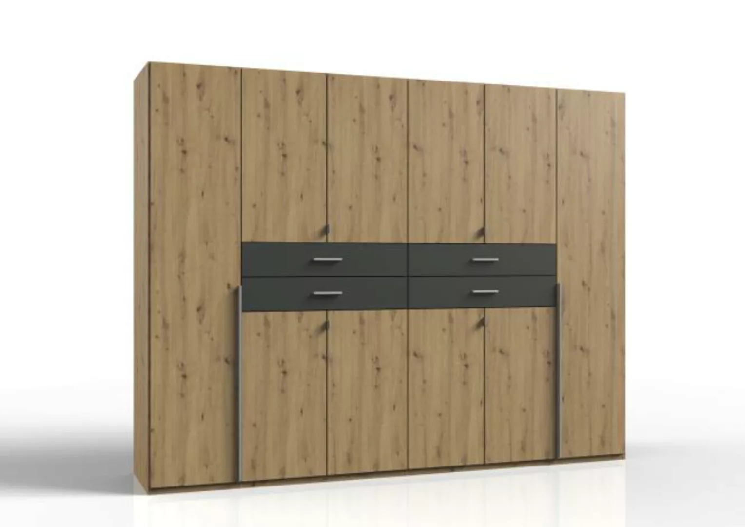 Kleiderschrank mit Schubladen 270 cm breit DENVER von WIMEX braun günstig online kaufen