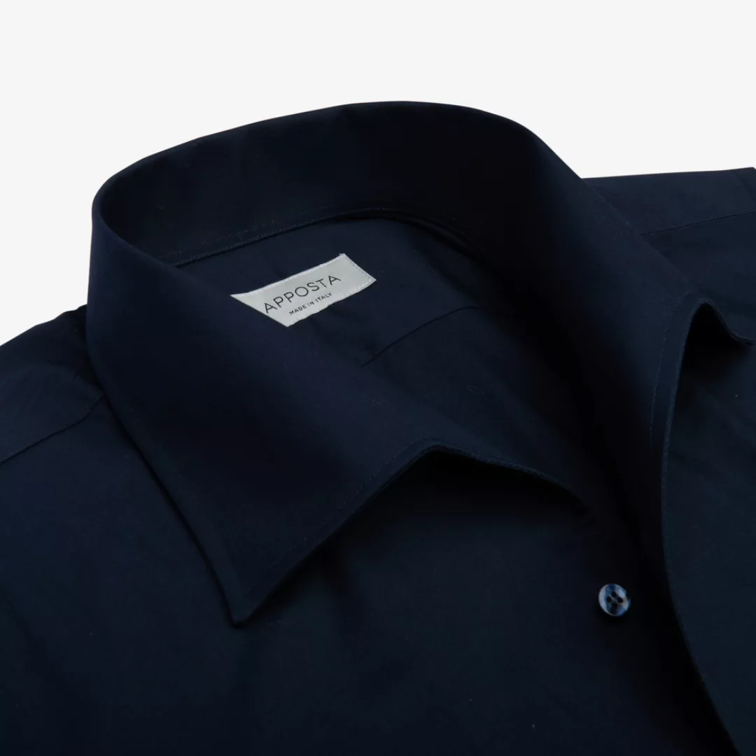 Hemd  einfarbig  marineblau 100% reine baumwolle popeline doppelt gezwirnt günstig online kaufen