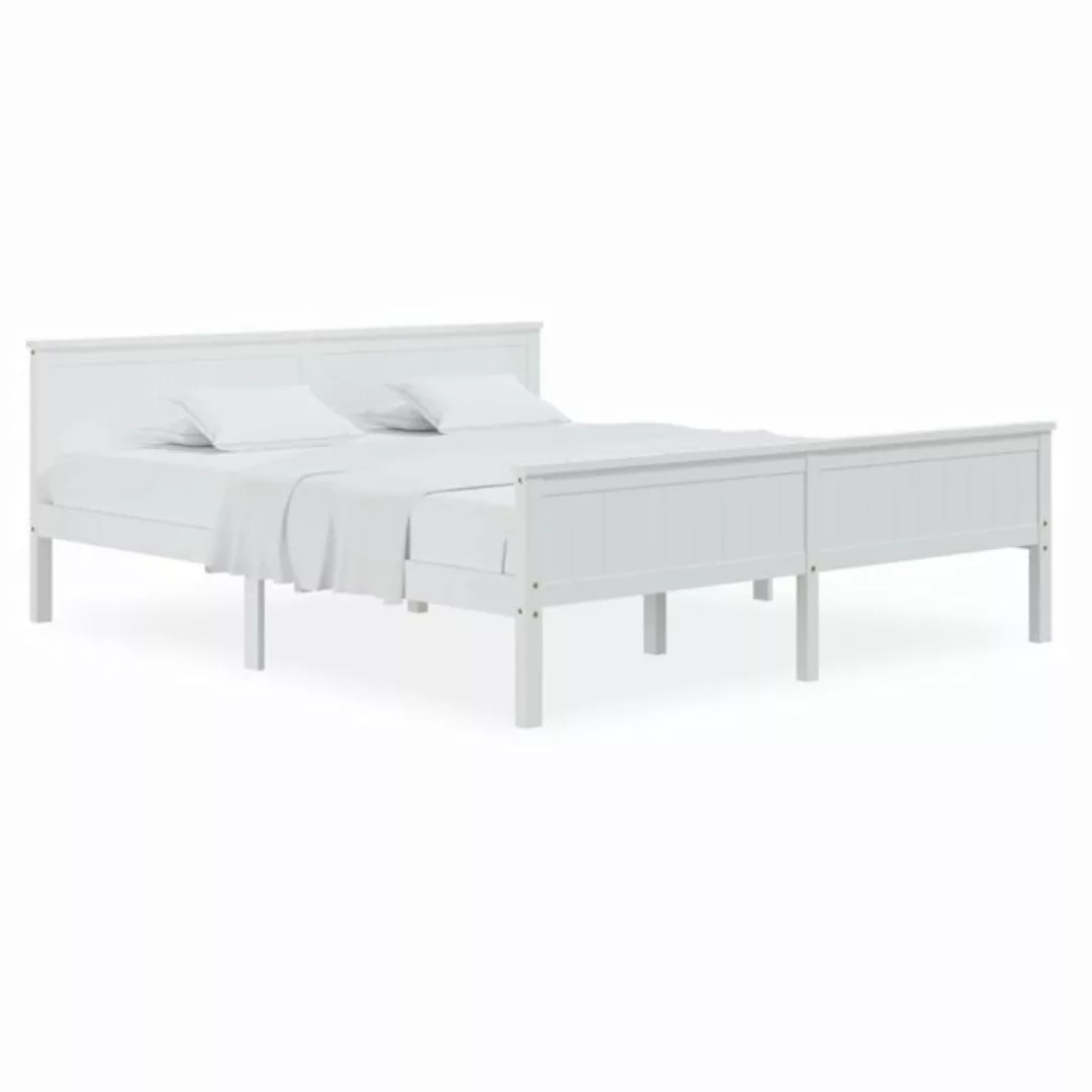 furnicato Bett Massivholzbett Weiß Kiefer 200x200 cm günstig online kaufen