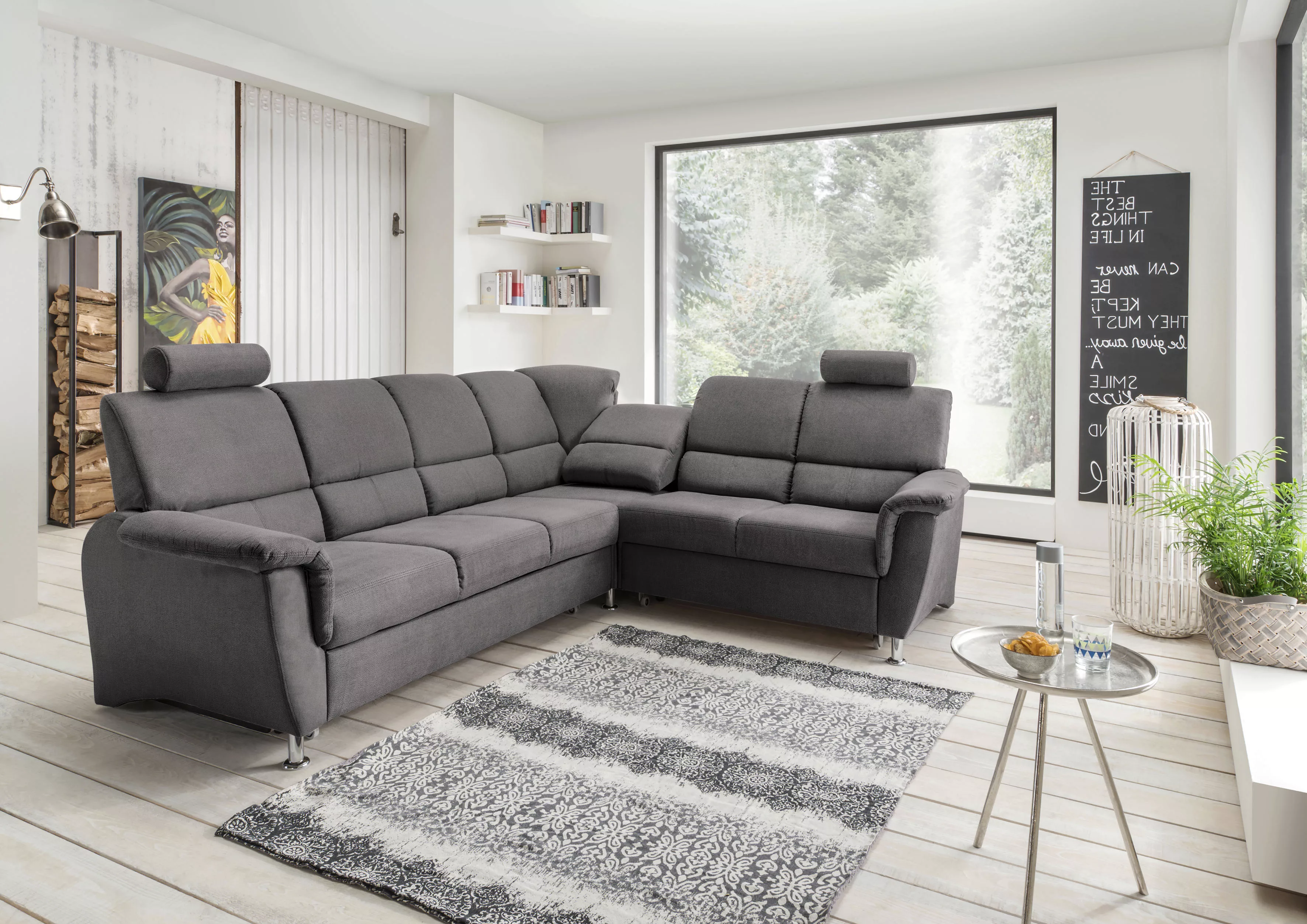 Home affaire Ecksofa "Pisa L-Form", mit Bettfunktion und Bettkasten günstig online kaufen