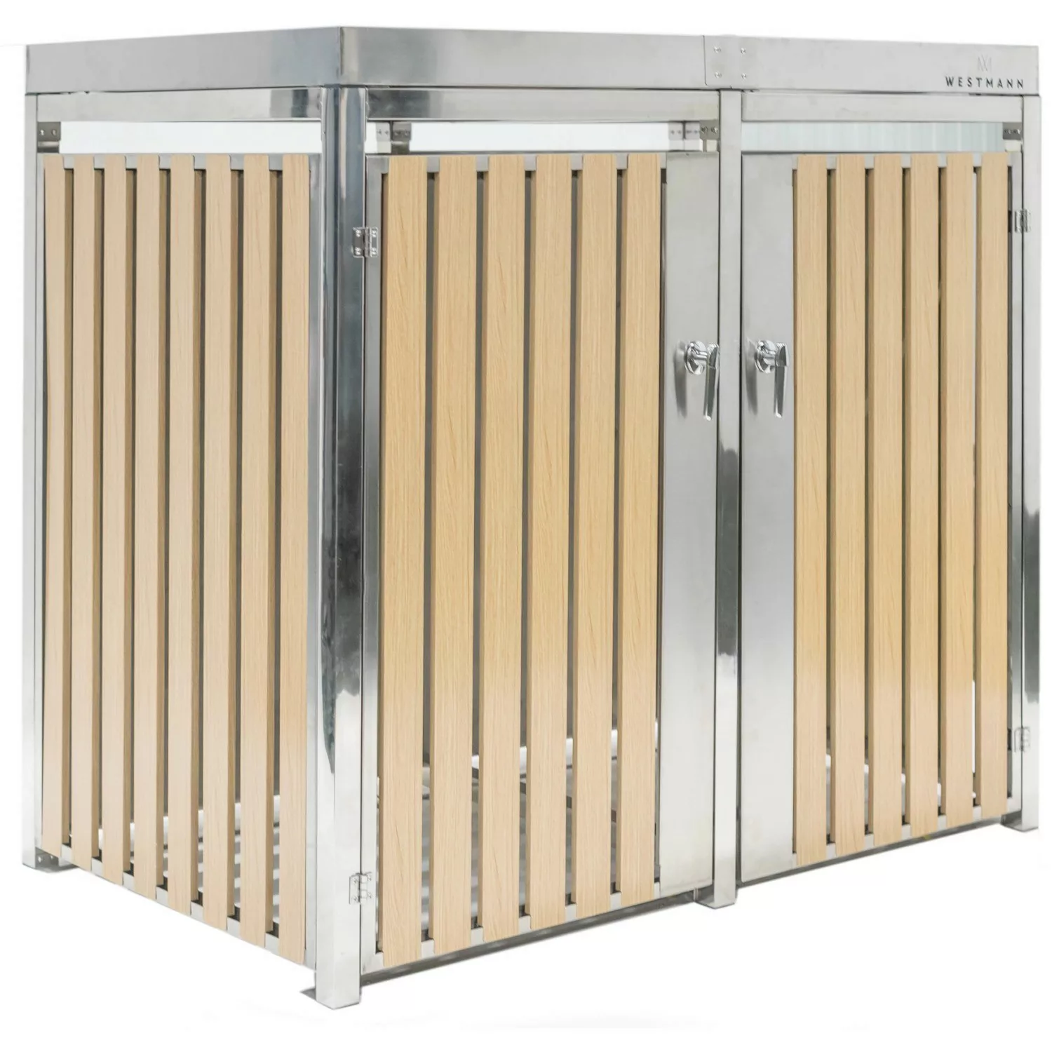 Westmann Mülltonnenbox und Gerätebox Design 1 Silber 134 cm x 84 cm x 125 c günstig online kaufen
