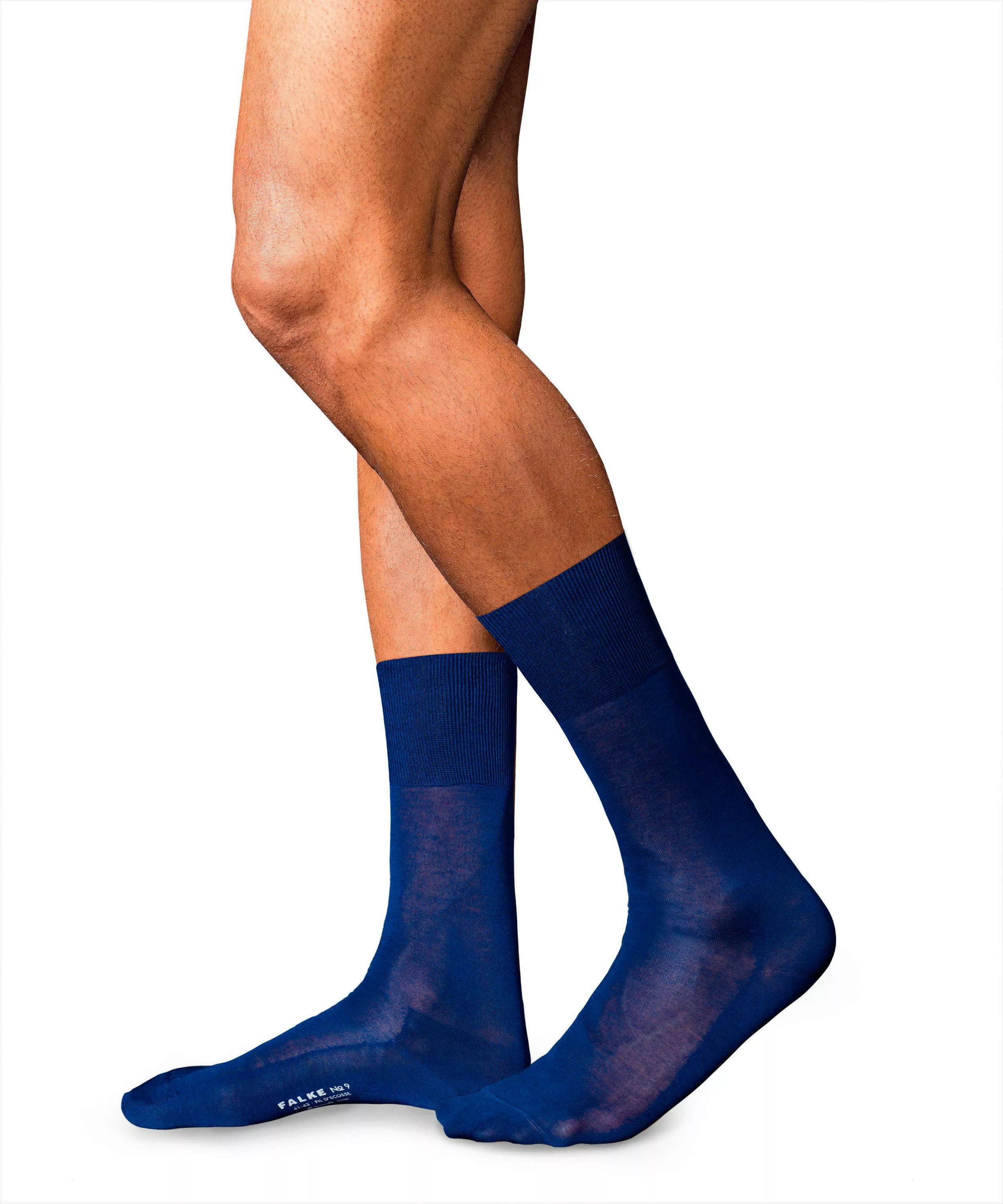 FALKE No. 9 Pure Fil d´Écosse Gentlemen Socken, Herren, 41-42, Blau, Uni, B günstig online kaufen