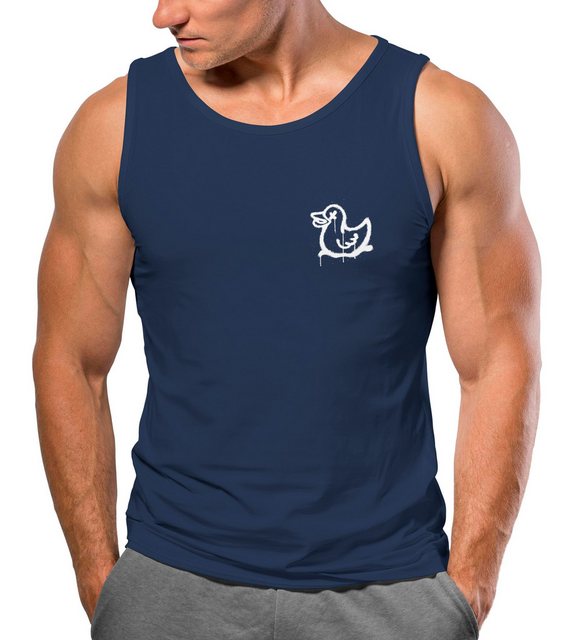 Neverless Tanktop Neverless® Herren Tank-Top Aufdruck Drippy Duck Ente Graf günstig online kaufen