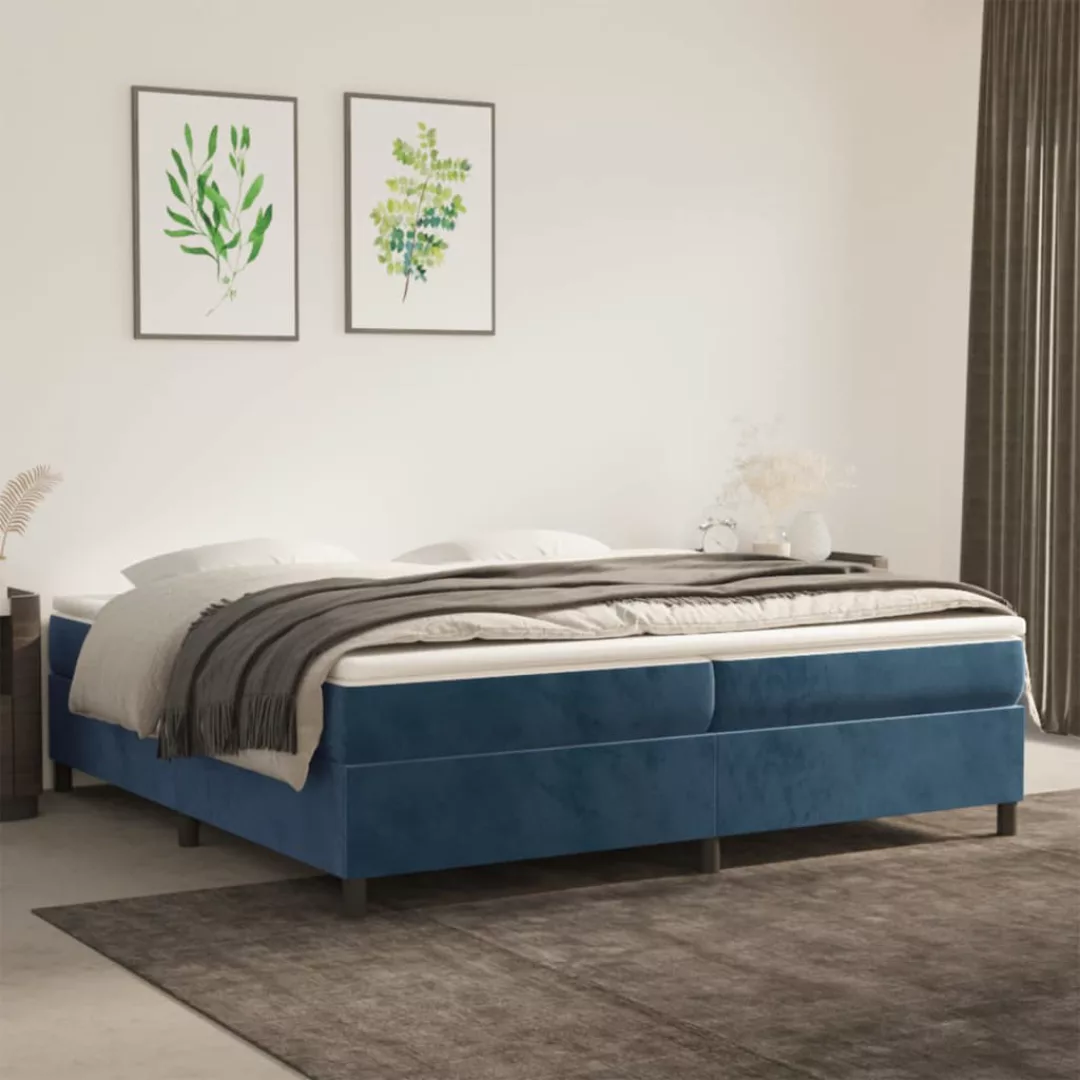 Vidaxl Boxspringbett Dunkelblau 200x200 Cm Samt günstig online kaufen