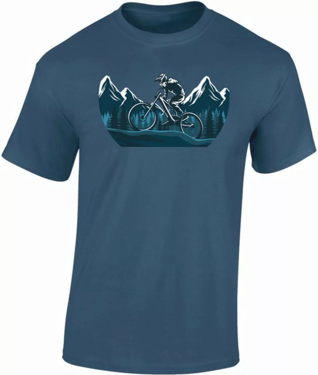 Baddery Print-Shirt Fahrrad T-Shirt: "Mountain Ride" - MTB Mountainbike Shi günstig online kaufen