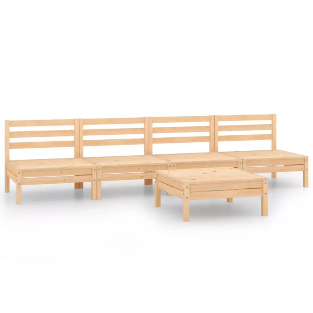 5-tlg. Garten-lounge-set Kiefer Massivholz günstig online kaufen