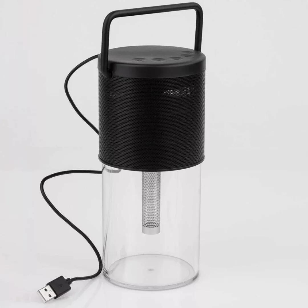 LED Akku Tischleuchte Jam in Schwarz 2,5W 3000lm inkl. Lautsprecher günstig online kaufen