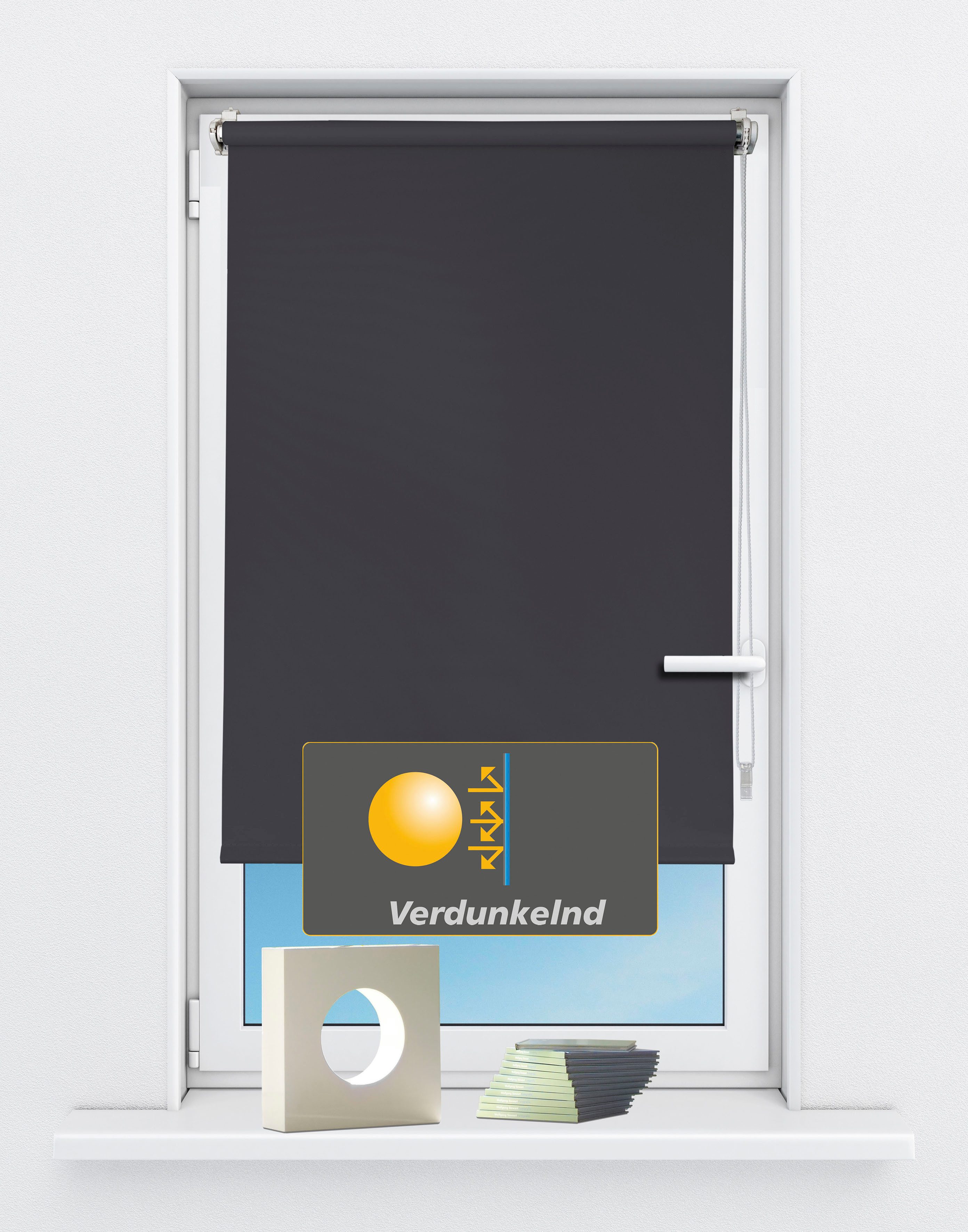 Seitenzugrollo Seitenzugrollo 'Luna', verdunkelnd, Klemmfix, ohne günstig online kaufen
