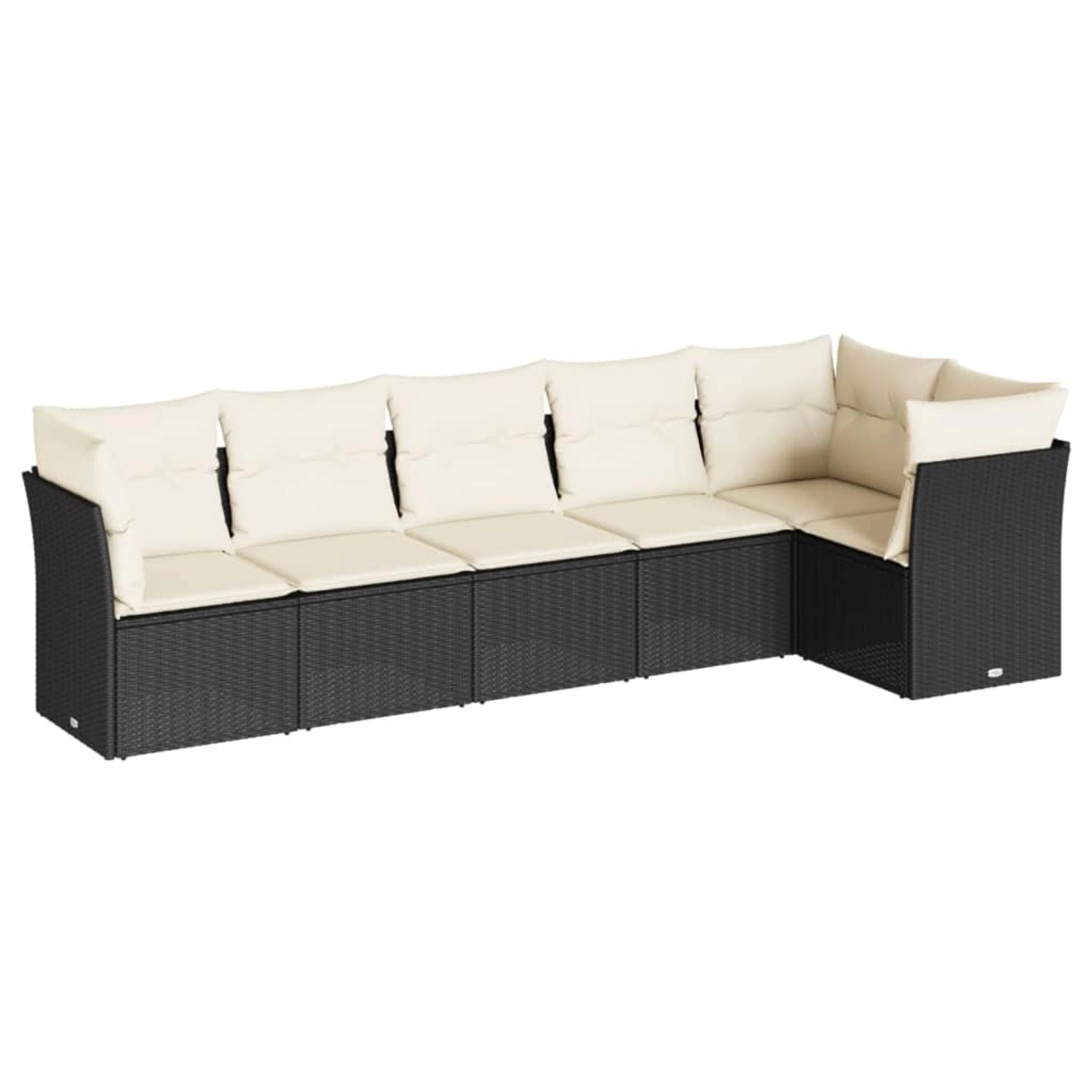 vidaXL 6-tlg Garten-Sofagarnitur mit Kissen Schwarz Poly Rattan Modell 3 günstig online kaufen