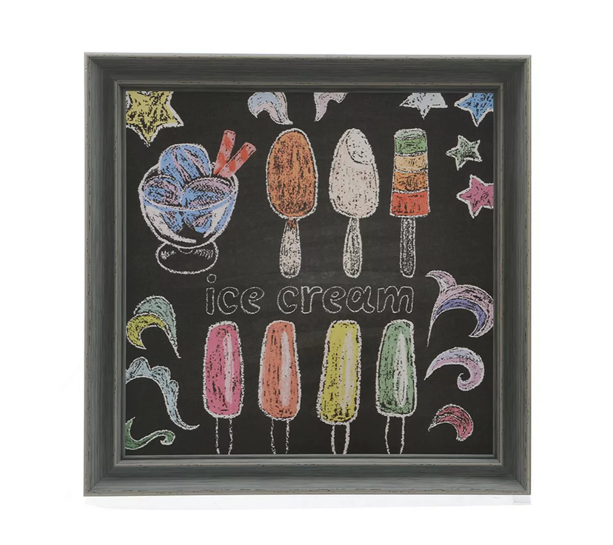 Wandbild ICE CREAM Leinwandbild Kunstdruck Kreide 40x40cm günstig online kaufen