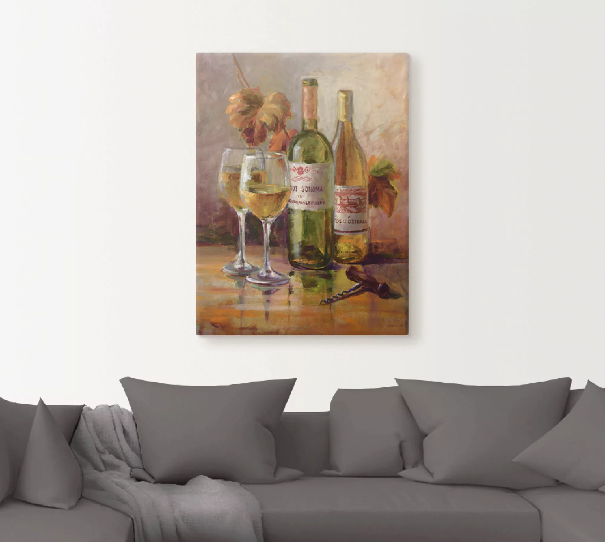 Artland Wandbild "Offener Wein II", Getränke, (1 St.), als Leinwandbild, Po günstig online kaufen