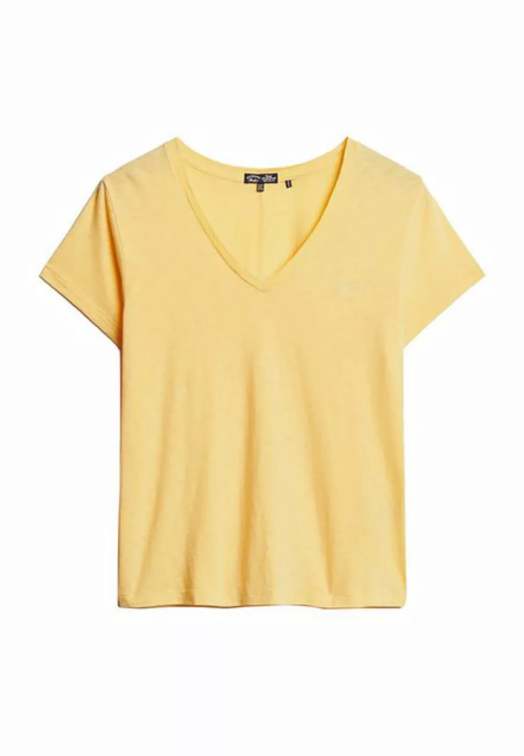 Superdry T-Shirt Superdry Damen T-Shirt STUDIOS SLUB EMB VEE TEE Pale Yello günstig online kaufen