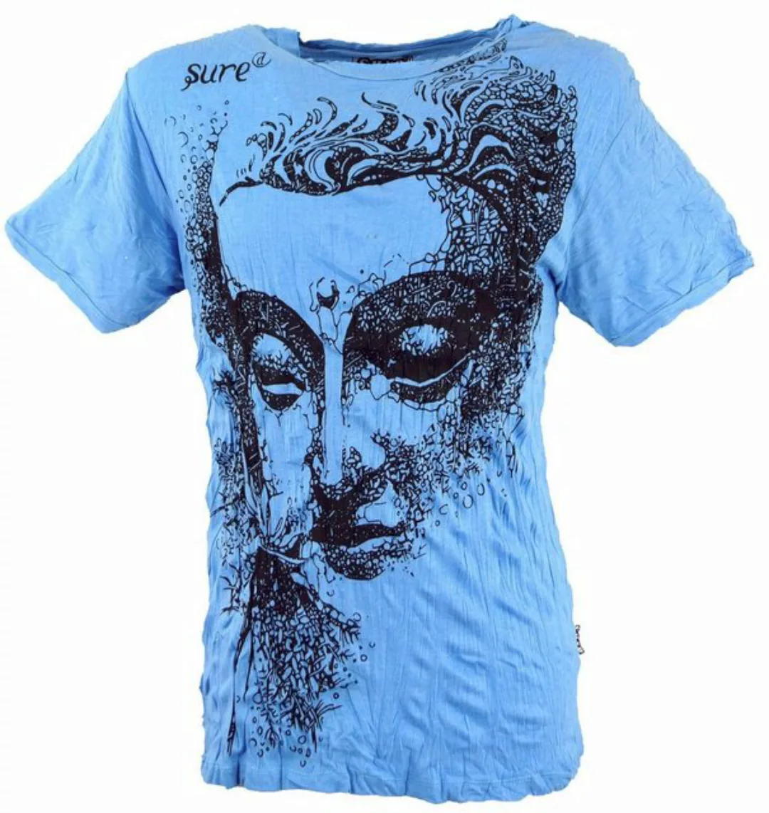 Guru-Shop T-Shirt Sure Herren T-Shirt Buddha - hellblau alternative Bekleid günstig online kaufen