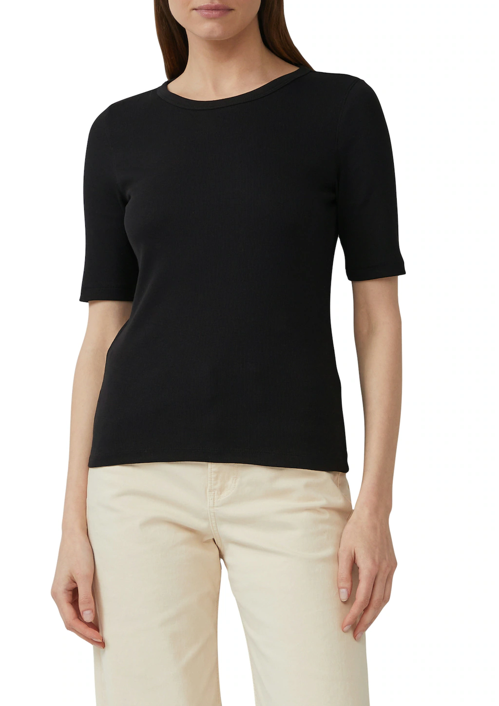 s.Oliver T-Shirt gerippt und mit Stretch günstig online kaufen