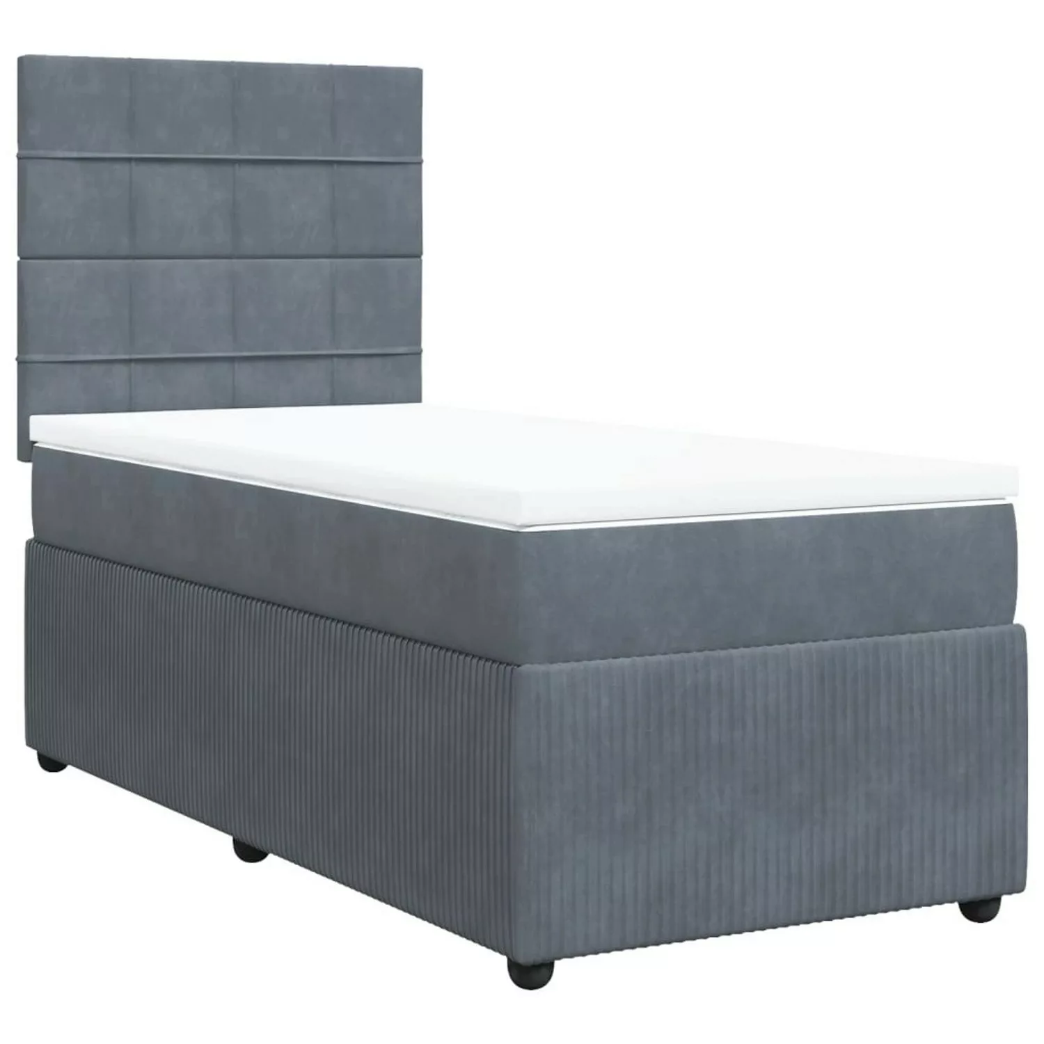 vidaXL Boxspringbett mit Matratze Dunkelgrau 100x200 cm Samt2106592 günstig online kaufen