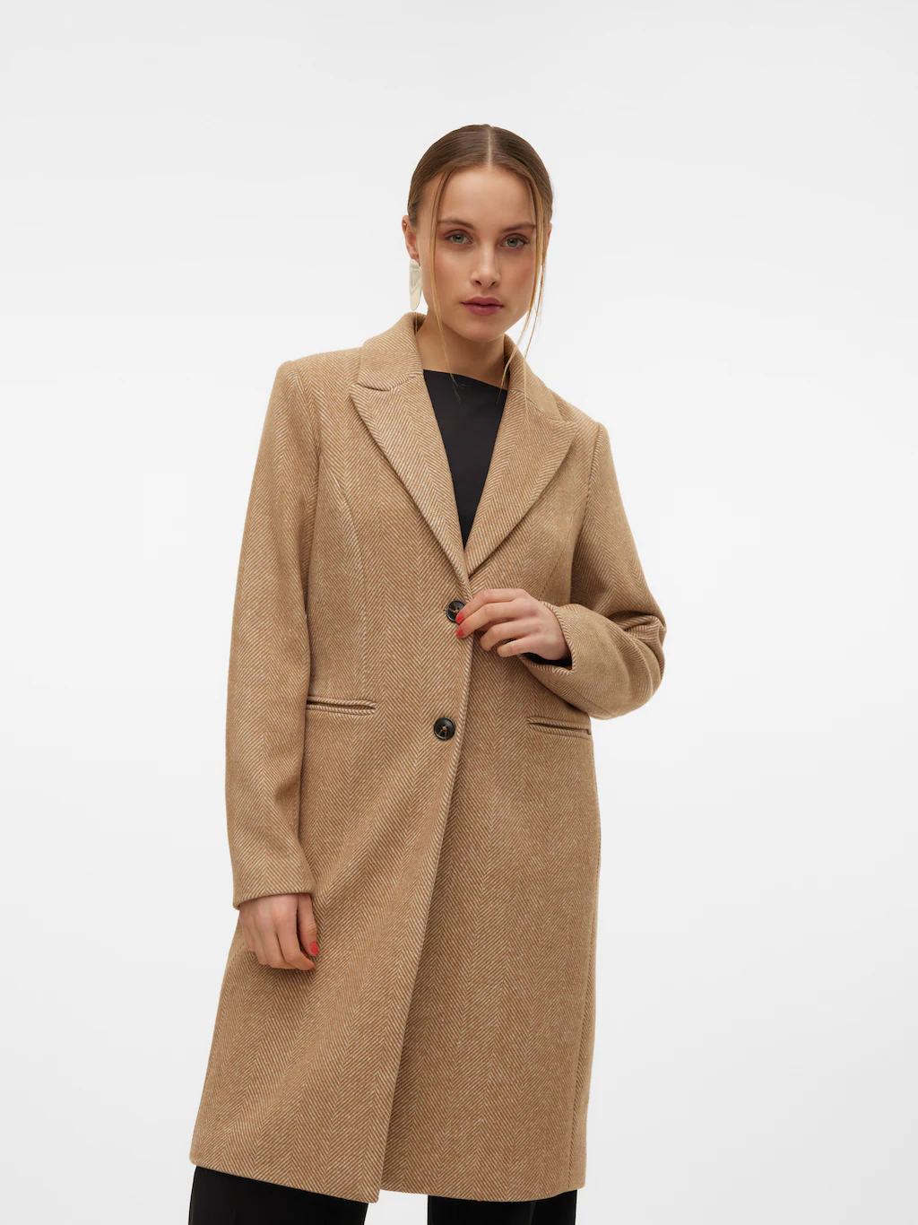 Vero Moda Langmantel VMBLAZA HERINGBONE LONG WOOL COAT GA BOO günstig online kaufen