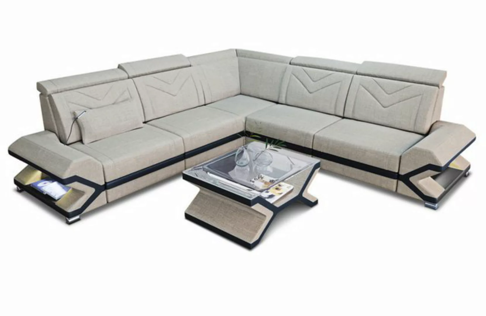 Sofa Dreams Ecksofa Stoffsofa Couch Stoff Sorrento L Form Polstersofa, mit günstig online kaufen