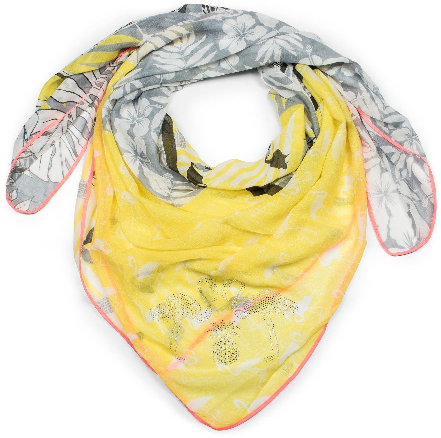 styleBREAKER Modetuch Vierecktuch mit sommerlichem Mustermix günstig online kaufen