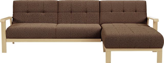 sit&more Ecksofa "Billund L-Form", Armlehnen aus eichefarbigem Buchenholz, günstig online kaufen