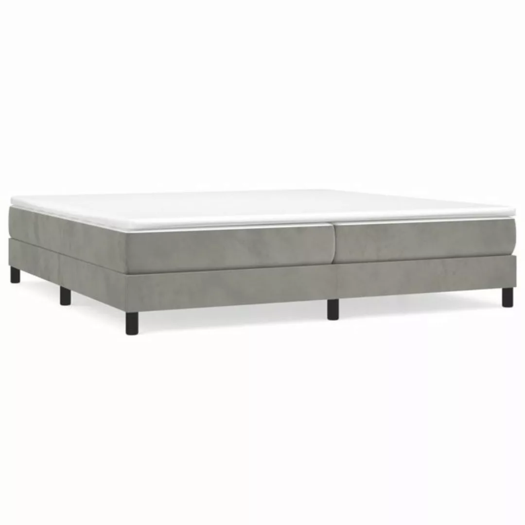 vidaXL Boxspringbett mit Matratze Hellgrau 200x200 cm Samt1377942 günstig online kaufen